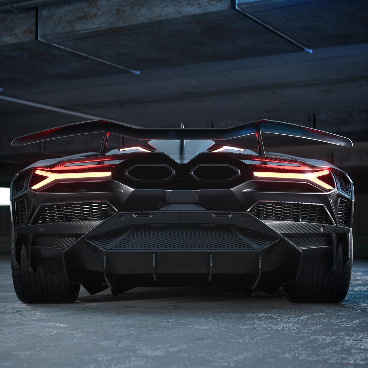 1016 Industries Lamborghini Revuelto Fixed Race Spoiler (W/ Base & EDM)