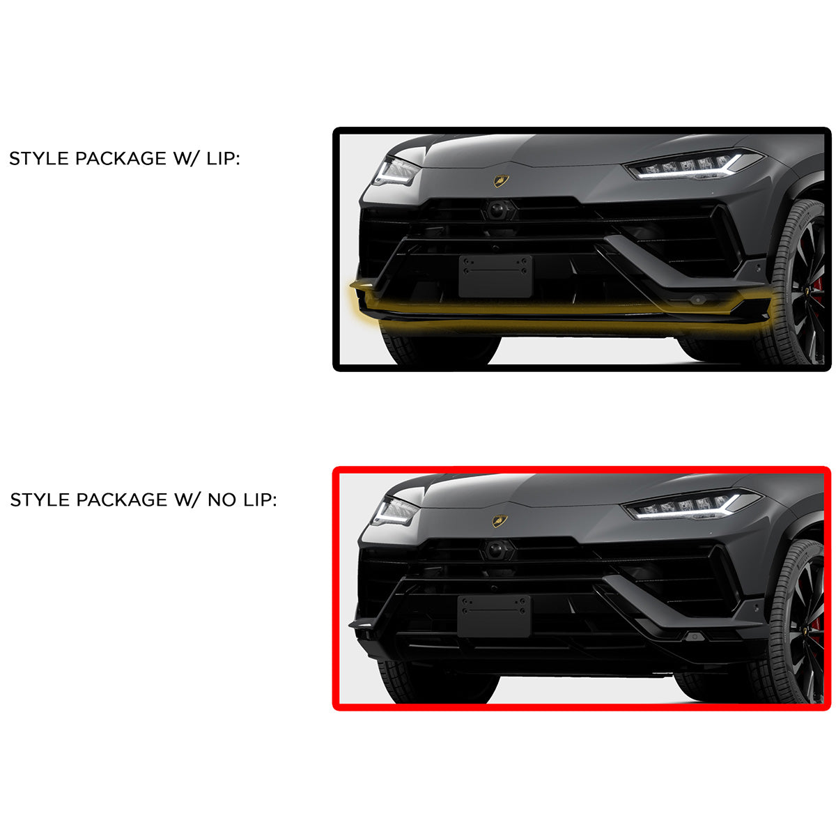 1016 Industries Lamborghini Urus S Upper Front Lip for "Style Pack Lip"