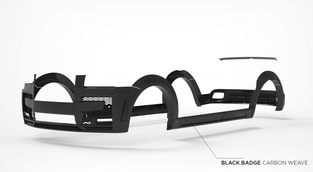 1016 Industries Rolls Royce Cullinan V3-Black Badge Upgrade Kit - Includes: Black Badge V3 DRL Surrounds, Radar Surrounds, Trunk Spoiler, Rear Diffuser Caps, Side Skirt Caps